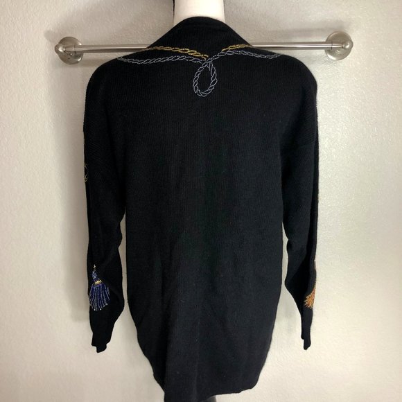 Stunning 80s Vintage Beaded Cardigan Sweater - Size Women's Large (L) - Picture 5 of 9